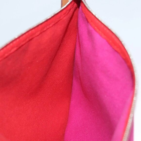 HERMES Bora Bora Pouch MM Pouch Canvas Pink Silver Auth ac3752 - Picture 11 of 16